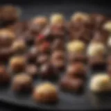 Selection of fine chocolates for fondue