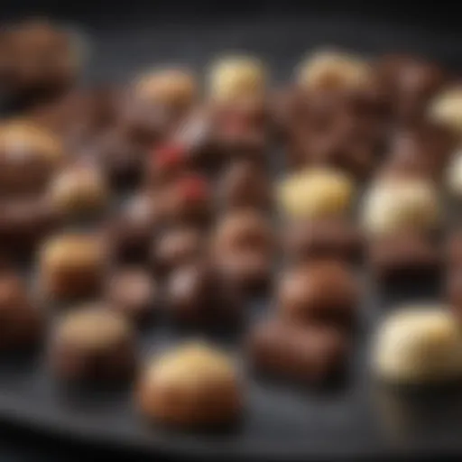 Selection of fine chocolates for fondue