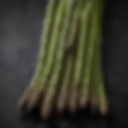 Fresh asparagus spears arranged beautifully