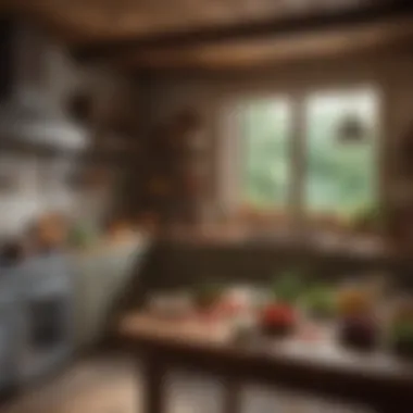 A rustic kitchen with organic ingredients and meats