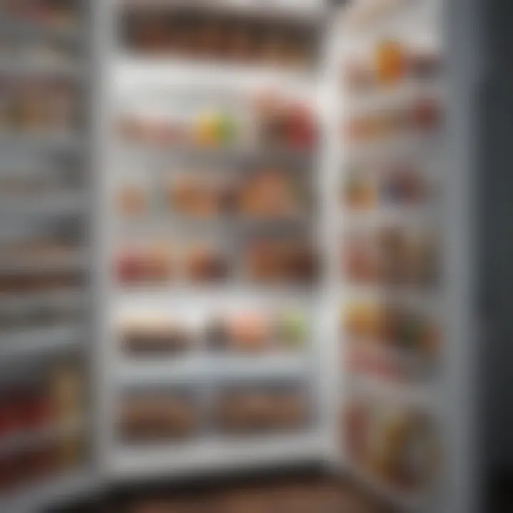 A well-organized fridge featuring reusable bags, showcasing efficient food storage