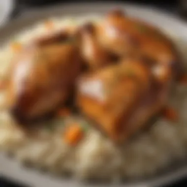 Regional Variations of Chicken and Rice An assortment of regional variations of chicken and rice dishes displayed elegantly