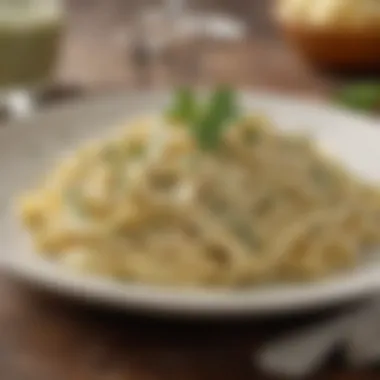 Creamy Fettuccine Alfredo A creamy fettuccine alfredo topped with parsley