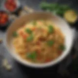 A vibrant bowl of spaghetti aglio e olio with fresh herbs
