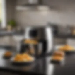 A sleek Philips Premium Airfryer on a modern kitchen countertop