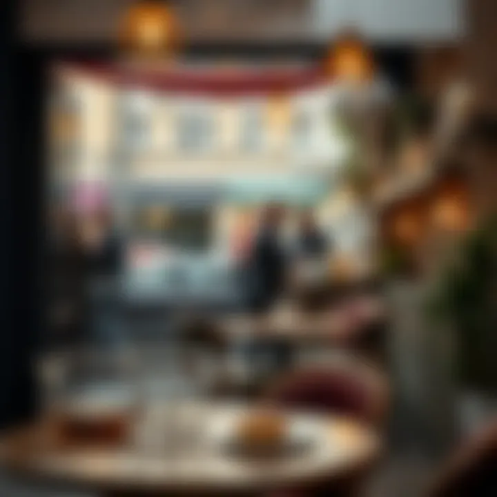 A cozy café in a charming neighborhood, serving artisanal coffee and delectable pastries, perfect for a leisurely afternoon.