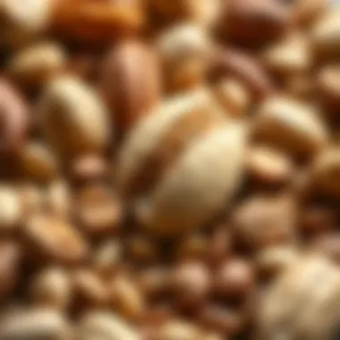 Close-up of nutritious nuts and seeds emphasizing their healthy fats and proteins