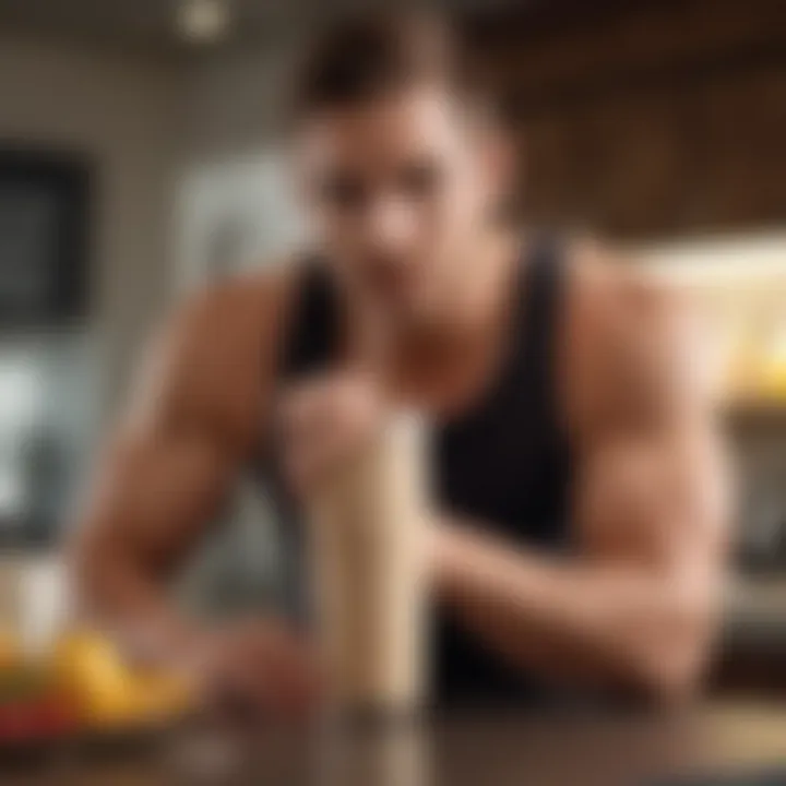 A fitness enthusiast enjoying a protein shake post-workout