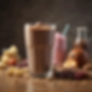 Key Ingredients for Protein Shakes Nutritional ingredients used in protein shakes displayed artistically