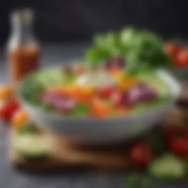 Vibrant salad bowl featuring fresh vegetables and lean protein