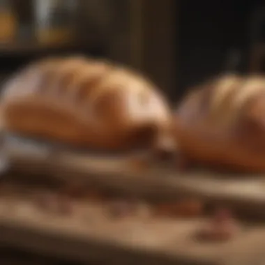 Variety of freshly baked bread loaves made with the bread maker