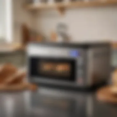 Close-up of the control panel and display of the bread maker