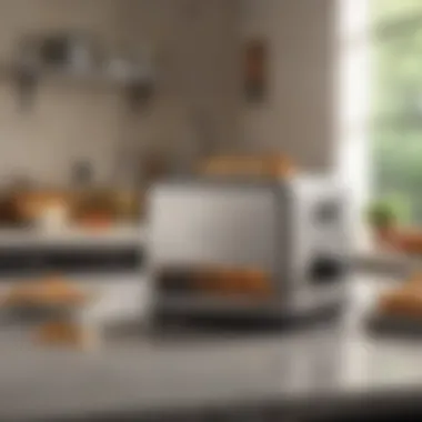 User enjoying the benefits and convenience of the Revolution Toaster in a modern kitchen.