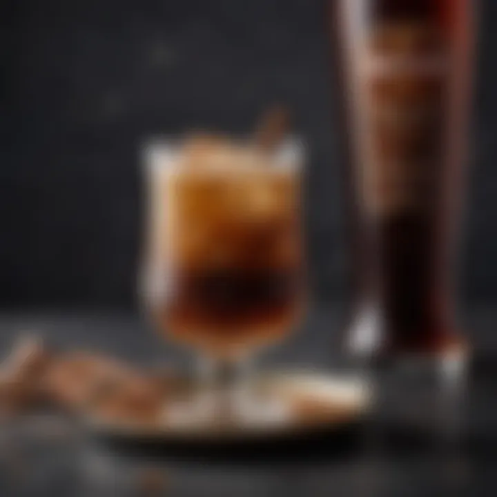 Stylish glassware filled with salted caramel Kahlua cocktail