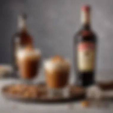 An elegant presentation of salted caramel Kahlua with garnishes