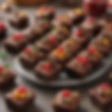 A beautifully arranged platter of brownie bites for a festive gathering