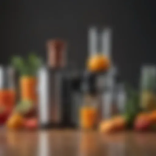 A diverse range of juicers showcasing different types and designs