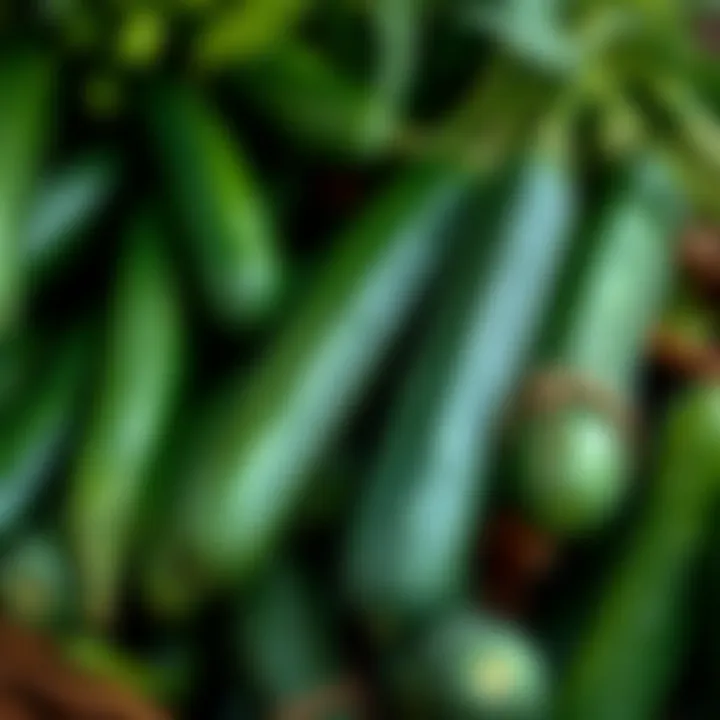 Freshly harvested pickling cucumbers