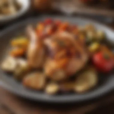 Savory Grilled Chicken Grilled chicken with a side of seasonal roasted vegetables