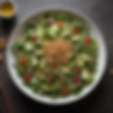 Crisp Salad Delight A refreshing salad with mixed greens, nuts, and a zesty dressing