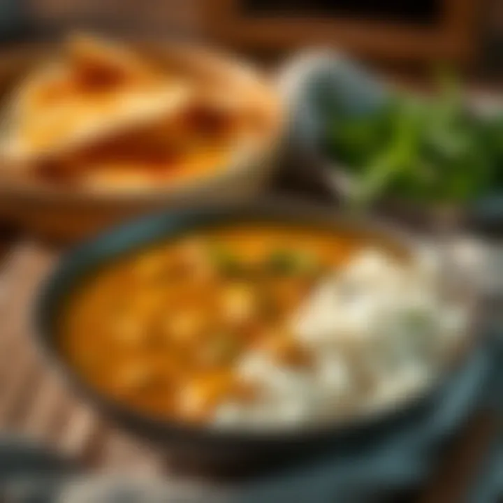 A bowl of traditional dal served with rice