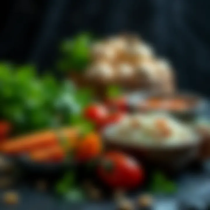 Fresh ingredients for a vegetarian Indian meal