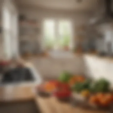 An inviting kitchen scene with utensils and fresh produce