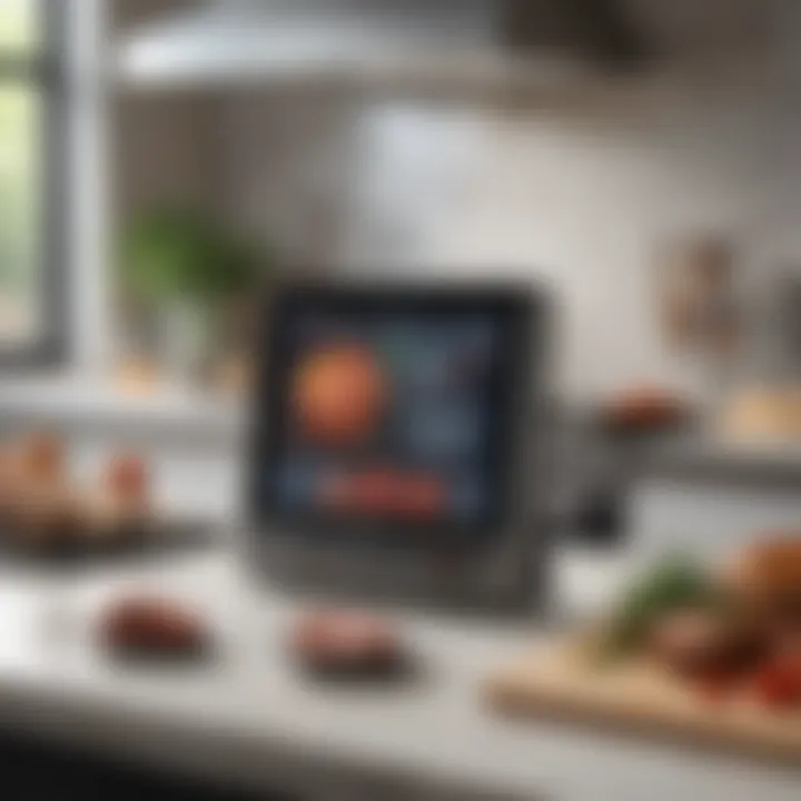 Smart kitchen setup with WiFi meat thermometer