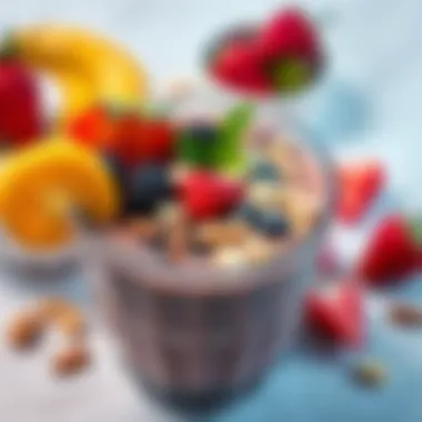 Vibrant smoothie bowl topped with fresh fruits and nuts