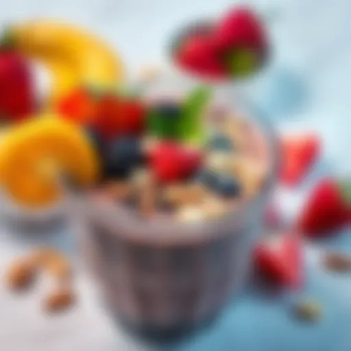 Vibrant smoothie bowl topped with fresh fruits and nuts