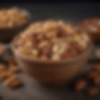 Assortment of nuts and seeds in a rustic bowl