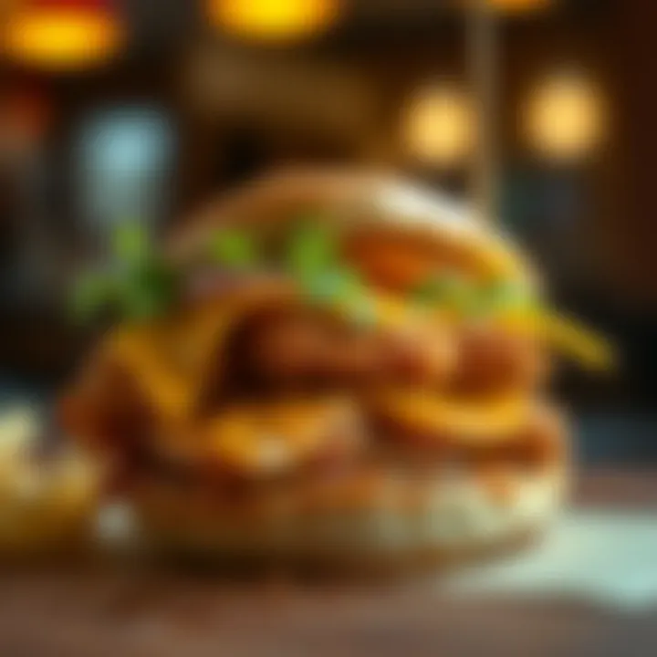 Close-up of the Sonic Chicken Sandwich showcasing its layers
