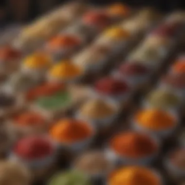 Vibrant Spice Marketplace A vibrant marketplace featuring an assortment of spices