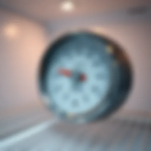 Freezer temperature gauge showing ideal settings