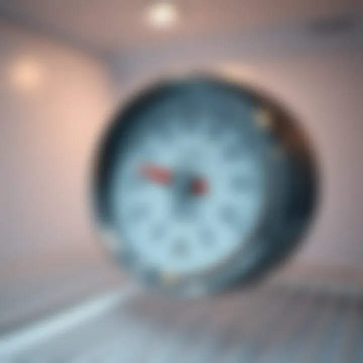 Freezer temperature gauge showing ideal settings