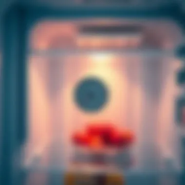 Thermometer measuring the temperature in a freezer