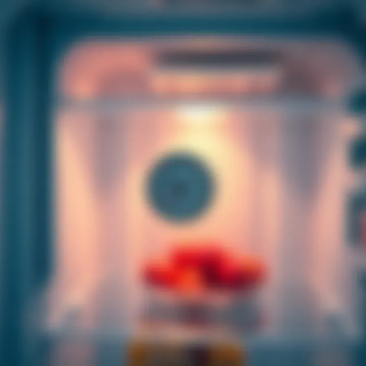 Thermometer measuring the temperature in a freezer