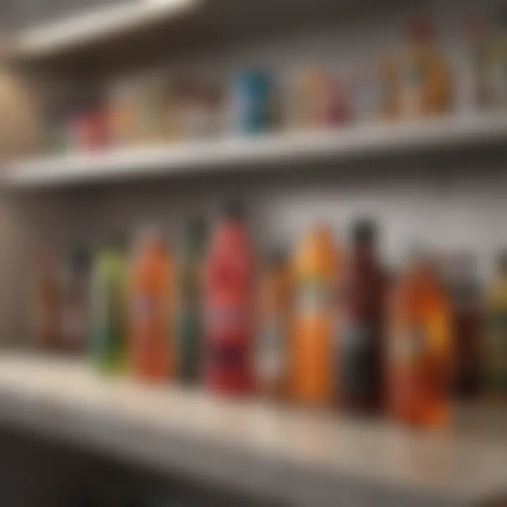 Bottles of various stain removal products on a shelf