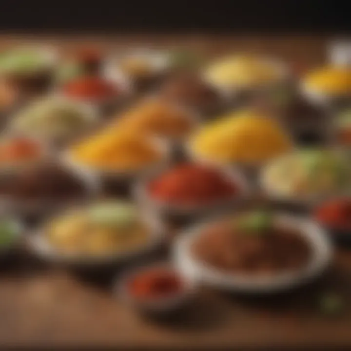 A collection of dishes featuring taco seasoning, illustrating its versatility in various cuisines.