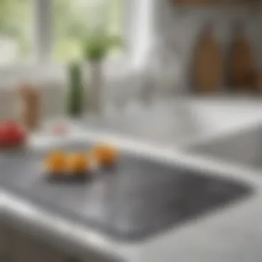 Functional Use of the Target Dish Drying Mat in a Kitchen Target dish drying mat in a modern kitchen setting, demonstrating its functionality.