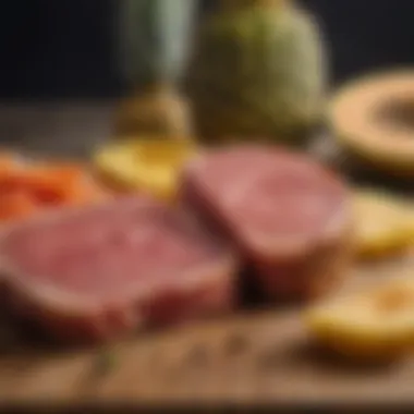 A selection of natural meat tenderizers like pineapple and papaya