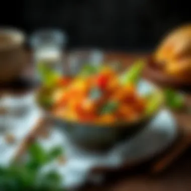 Papaya salad with fresh herbs and spices