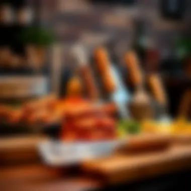 A collection of essential barbecue tools displayed on a table