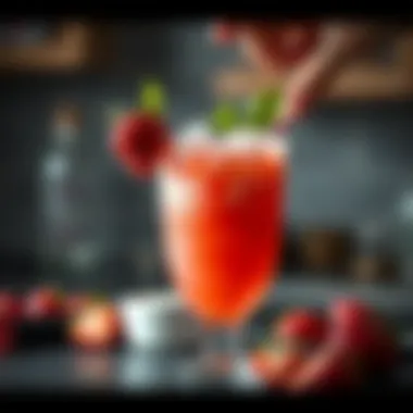 A vibrant frozen strawberry daiquiri blended to perfection