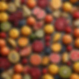 An assortment of vibrant fruits selected for cookie making