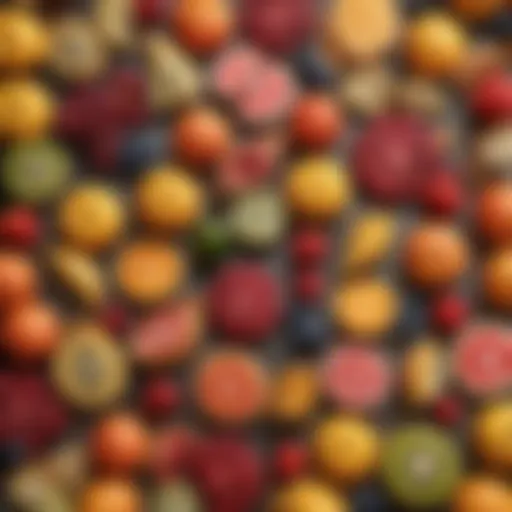 An assortment of vibrant fruits selected for cookie making