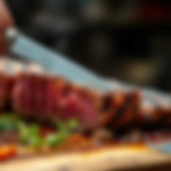 A close-up of grilling techniques applied to ribeye loin