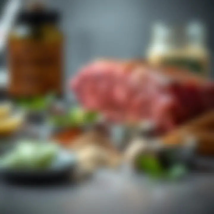 A selection of spices and herbs ideal for seasoning ribeye loin