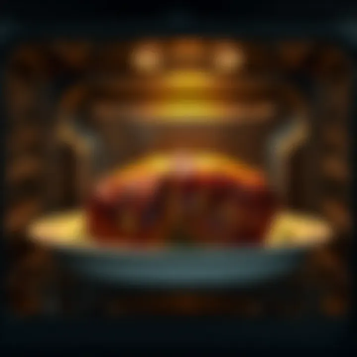 Oven with a perfectly roasted piece of meat inside