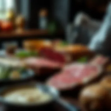 Selection of various cuts of meat for roasting